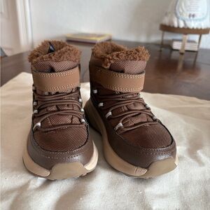 H&M Brown Kids Rain & Snow Boots with Faux Fur